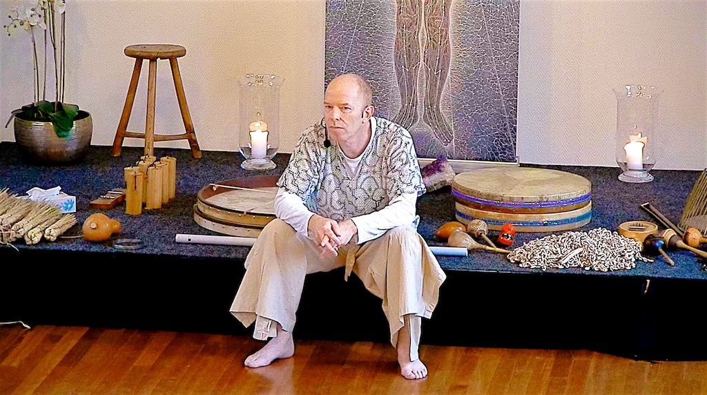 Coen among his ceremonial instrument altar